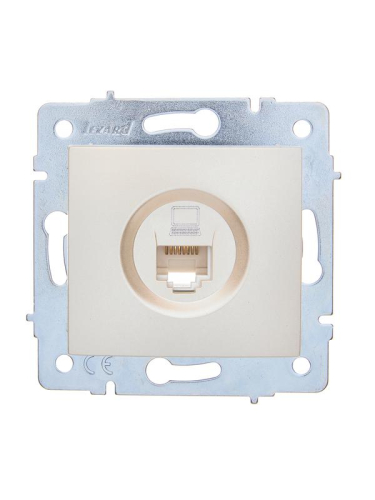Розетка компьютерная 1-м СП ASTI IP20 RJ45 механизм Cat 5e жемчуж./бел. перламутр. LEZARD 7081-3088-139