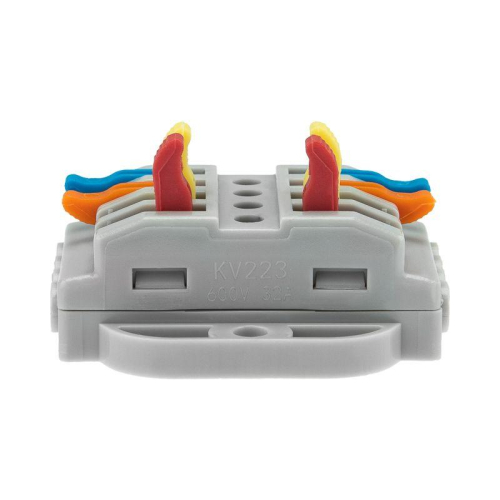 Клемма строительно-монтажная СМК проходная 222-424P 4п 0.08-4кв.мм с монтажной площадкой сер. (уп.25шт) Rexant 07-6264 фото 5