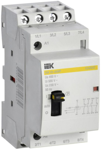 Контактор модульный КМ20-40МР AC с ручным управ. KARAT IEK MKK12-20-40 Контактор модульный КМ20-40МР AC с ручным управ. KARAT IEK MKK12-20-40