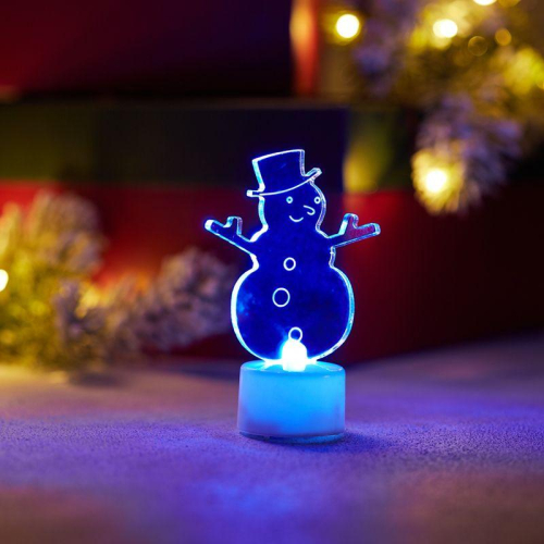 Фигура светодиодная "Снеговик в шляпе" 10см 1LED RGB 0.1Вт 4.5В IP20 на подставке элементы питания 3хAG13(LR44) (в компл.) Neon-Night 501-043 фото 3