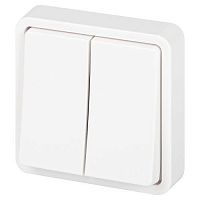 Переключатель Эксперт 11-1526-01 двойн. IP55 10АХ-250В СУ бел. Эра Б0063248