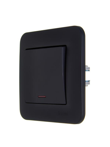 Выключатель 1-кл. 1п СП ASTI 10А IP20 с подсветкой в сборе черн. бархат LEZARD 7081-4242-111 фото 4 Выключатель 1-кл. 1п СП ASTI 10А IP20 с подсветкой в сборе черн. бархат LEZARD 7081-4242-111 фото 4