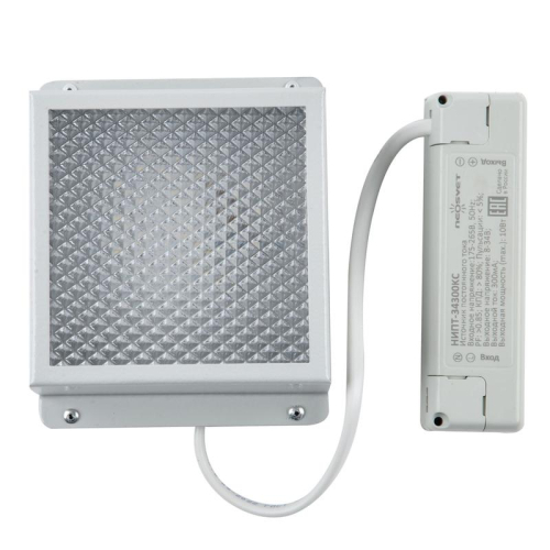 Светильник светодиодный ULP-1010 7W/4000K IP40 GRILYATO WHITE 7Вт 4000К IP40 630лм 100х100х37 потолочный встраив. грильято рассеив. призма с источником питания бел. Uniel UL-00007426