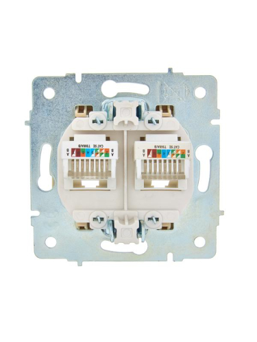 Розетка компьютерная 2-м СП ASTI IP20 RJ45 механизм крем. LEZARD 7081-0388-141 фото 2