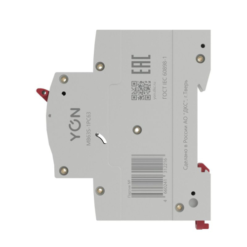 Выключатель автоматический модульный YON MB63 1P характеристика C 63А 4.5кА DKC MB63S-1PC63 фото 4