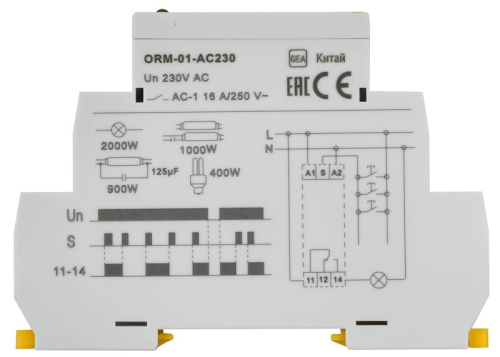 Реле импульсное ORM 1 конт. 230В AC IEK ORM-01-AC230 фото 2