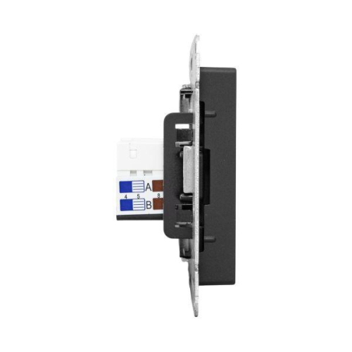 Розетка компьютерная 2-м СП Эпика RJ45 кат.5 механизм черн. EKF UP1-SOB-2RJ45-5 фото 3