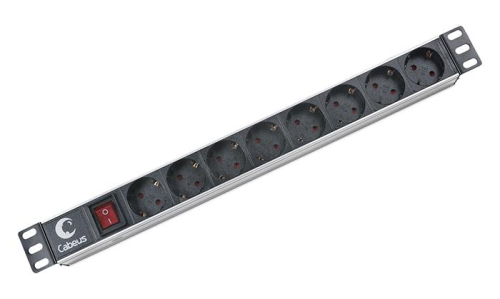 Блок евророзеток для 19дюйм шкафов 10А PDU-8P 8 розеток CABEUS 2402c Блок евророзеток для 19дюйм шкафов 10А PDU-8P 8 розеток CABEUS 2402c