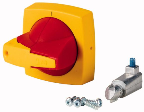 Рукоять D-типа; монтаж на дверь под ось 6х6 K1DR/P красн./желт. EATON 1818030 Рукоять D-типа; монтаж на дверь под ось 6х6 K1DR/P красн./желт. EATON 1818030