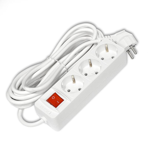 Удлинитель 3х5м с заземл. 16А IP20 3.5кВт ПВС 3х1 с выкл. бел. DOMTOK 2382 фото 3 Удлинитель 3х5м с заземл. 16А IP20 3.5кВт ПВС 3х1 с выкл. бел. DOMTOK 2382 фото 3