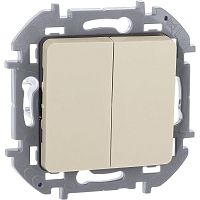 Выключатель 2-кл. Inspiria 10А IP20 250В 10AX механизм сл. кость IEK 673621
