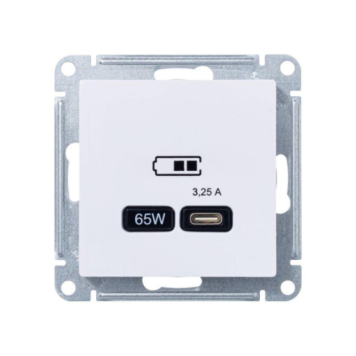 Розетка USB AtlasDesign тип C 65Вт высокоскор. ЗУ QC PD механизм лотос SE ATN001327 фото 3 Розетка USB AtlasDesign тип C 65Вт высокоскор. ЗУ QC PD механизм лотос SE ATN001327 фото 3