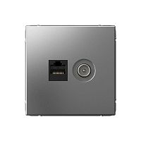Розетка компьютерная + телевизионная 2-м СП ArtGallery RJ45 кат.5E + TV механизм сталь SE GAL000989