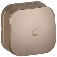 Выключатель 1-кл. ОП GLORY ВСс20-1-0-ХШм 10А самовозврат. шампань матов. IEK EVH14-K37M-10