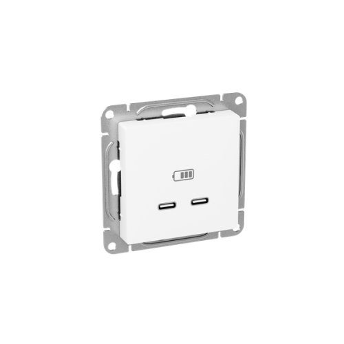 Розетка 2-м СП Эпика USB-C механизм бел. EKF UP1-SOW-2USBC фото 3