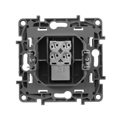 Розетка телефонная 1-м СП Etika RJ11 механизм алюм. IEK 672440 фото 2