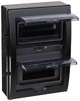 Щиток отркрытая проводка на 20 модулей с 2 вертик.дверцами 390х302х120мм черный IP65 УХЛ1 Ruvinil 69020Ч