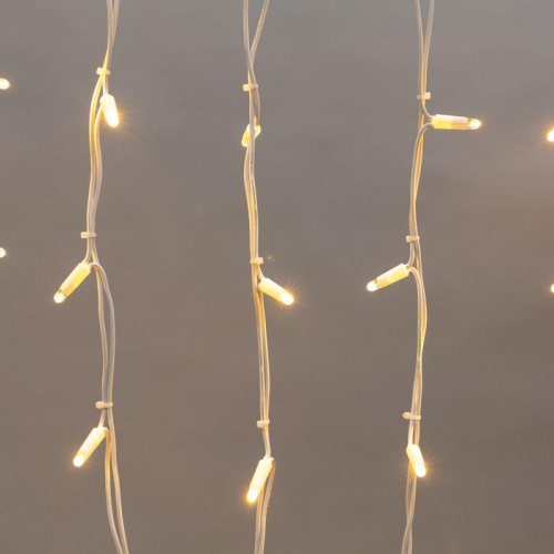 Гирлянда светодиодная "Айсикл" (бахрома) 5х0.7м 152LED тепл. бел. 12Вт IP67 провод бел. каучук (нужен шнур питания 315-001) Neon-Night 255-376 фото 4