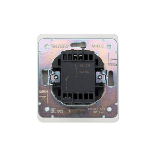 Выключатель 1-кл. СП ROUND MIELE 10А возвратный перламутр Kranz KR-78-0712-1 фото 3 Выключатель 1-кл. СП ROUND MIELE 10А возвратный перламутр Kranz KR-78-0712-1 фото 3