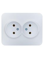 Розетка 2-м СП ASTI 16А IP20 без заземл. термопласт бел. LEZARD 7081-0200-128B