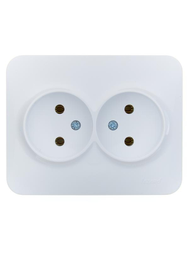 Розетка 2-м СП ASTI 16А IP20 без заземл. термопласт бел. LEZARD 7081-0200-128B Розетка 2-м СП ASTI 16А IP20 без заземл. термопласт бел. LEZARD 7081-0200-128B