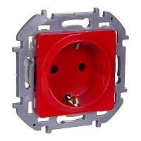 Розетка 1-м СП Inspiria 16А 250В 2P+E защ. шторки красн. IEK 673734