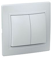 Выключатель 2-кл. СП Кварта 10А IP20 ВС10-2-0-КБ бел. GENERICA EVK20-K01-10-DM