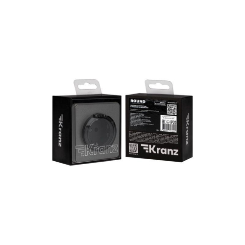 Розетка 1-м СП ROUND MIELE 16А с заземл. защ. шторки и крышкой титан Kranz KR-78-0702-2 фото 6