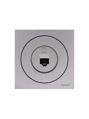 Розетка компьютерная СП OSEN RJ45 кат.6 механизм сер. матов. LEZARD 743-7488-140 фото 4