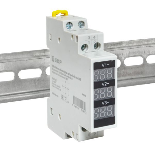 Индикатор напряжения модульный трехфазный цифровой EKF VDI-G33 фото 2