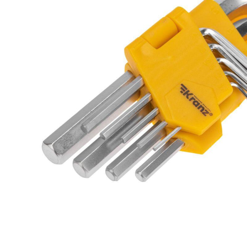 Набор ключей имбусовых HEX 1.5-10мм CrV 9шт Kranz KR-12-5215 фото 5