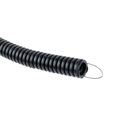 Труба гофрированная d20мм с протяжкой безгалоген. трудногорючая (FRHF) черн. (уп.100м) Plast EKF FRHF-20 фото 4