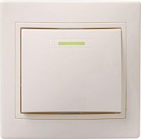 Выключатель 1-кл. СП Кварта 10А IP20 ВС10-1-1-ККм с индикацией крем. GENERICA EVK11-K33-10-DM