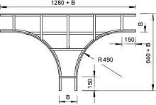Ответвитель T-образный горизонт. для лестн. лотка осн. 600х110 LT 116 FS OBO 6219276