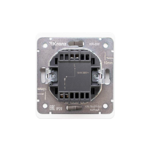 Выключатель 1-кл. СП ROUND MIELE 10А с подсветкой перламутр Kranz KR-78-0713-1 фото 3