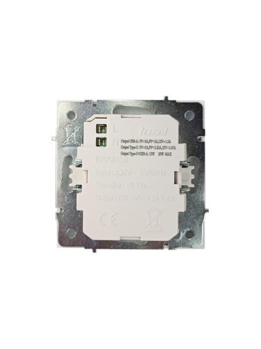 Розетка Type-C+ USB разъем СП ZIMA IP20 бел. LEZARD 704-0288-192TC фото 5 Розетка Type-C+ USB разъем СП ZIMA IP20 бел. LEZARD 704-0288-192TC фото 5