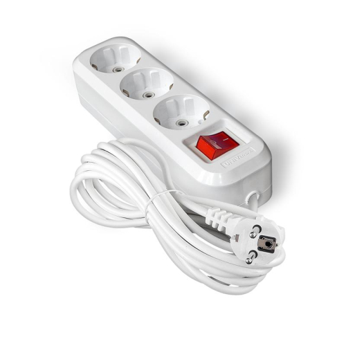 Удлинитель 3х7м с заземл. IP20 S-303А ПВС 3х1.5 с выкл. Universal 1728 Удлинитель 3х7м с заземл. IP20 S-303А ПВС 3х1.5 с выкл. Universal 1728