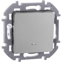 Выключатель 1-кл. Inspiria 10А IP20 250В 10AX с подсветкой/индикацией механизм алюм. IEK 673612