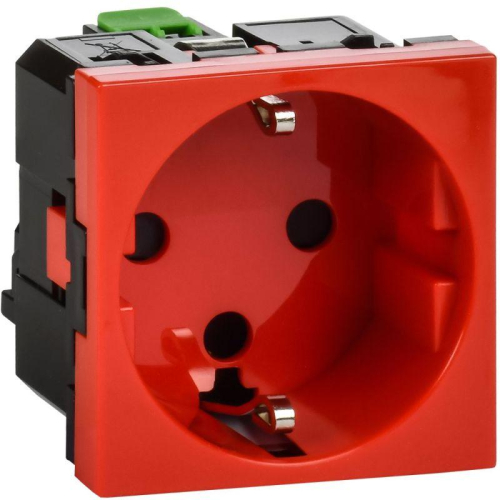 Розетка 2мод. 16А 250В 90град. с заземл. защ. шторки безвинт. зажимы и блокировкой красн. ИЭК Leg 4525061