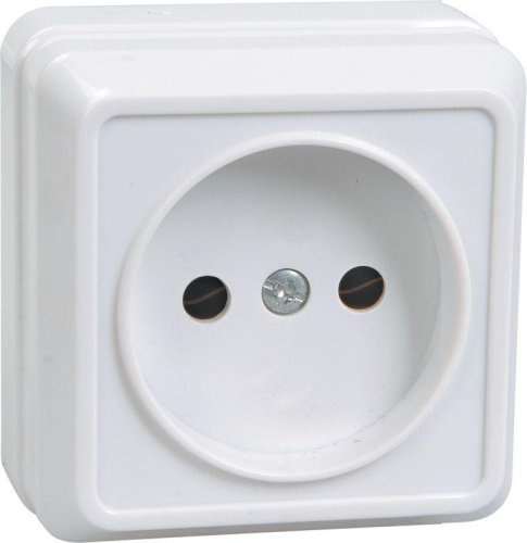 Розетка 1-м ОП Октава 10А IP20 без заземл. бел. GENERICA ERO10-K01-10-DC