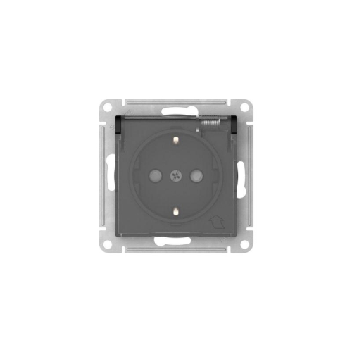 Розетка AtlasDesign Aqua 16А IP44 с заземл. защ. шторки с прозр. крышкой быстрозажим. клем. механизм карбон SE ATN441046S фото 5