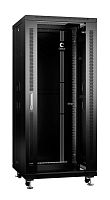 Шкаф монтажный телекоммуникационный напольный SH-05C-27U60/60-BK 19дюйм для распред. и серверн. оборудования 27U 600х600х1388мм передн. стеклян. и задн. сплошн. метал. двери ручка с замком черн. (RAL 9004) Cabeus 8557c