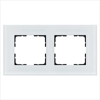 Рамка 2-м G-Glass стекло бел. White Glass Jasmart G1002GW