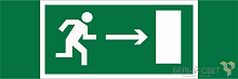 Знак безопасности BL-3511B.E03 "Напр. к эвакуационному выходу направо" Белый свет a27400