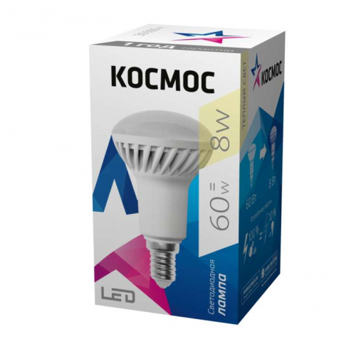 Лампа светодиодная R50 8Вт 220В E14 3000К Космос Lksm_LED8wR50E1430