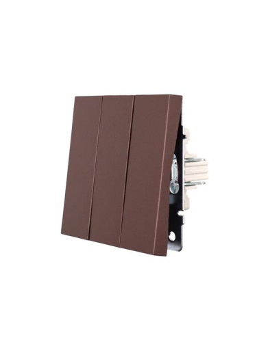 Выключатель 3-кл. СП ZIMA IP20 10А безвинт. зажим шоколад LEZARD 704-7388-109QC фото 2 Выключатель 3-кл. СП ZIMA IP20 10А безвинт. зажим шоколад LEZARD 704-7388-109QC фото 2