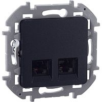 Розетка компьютерная 2-м Inspiria RJ45 кат.5E UTP антрацит IEK 673838